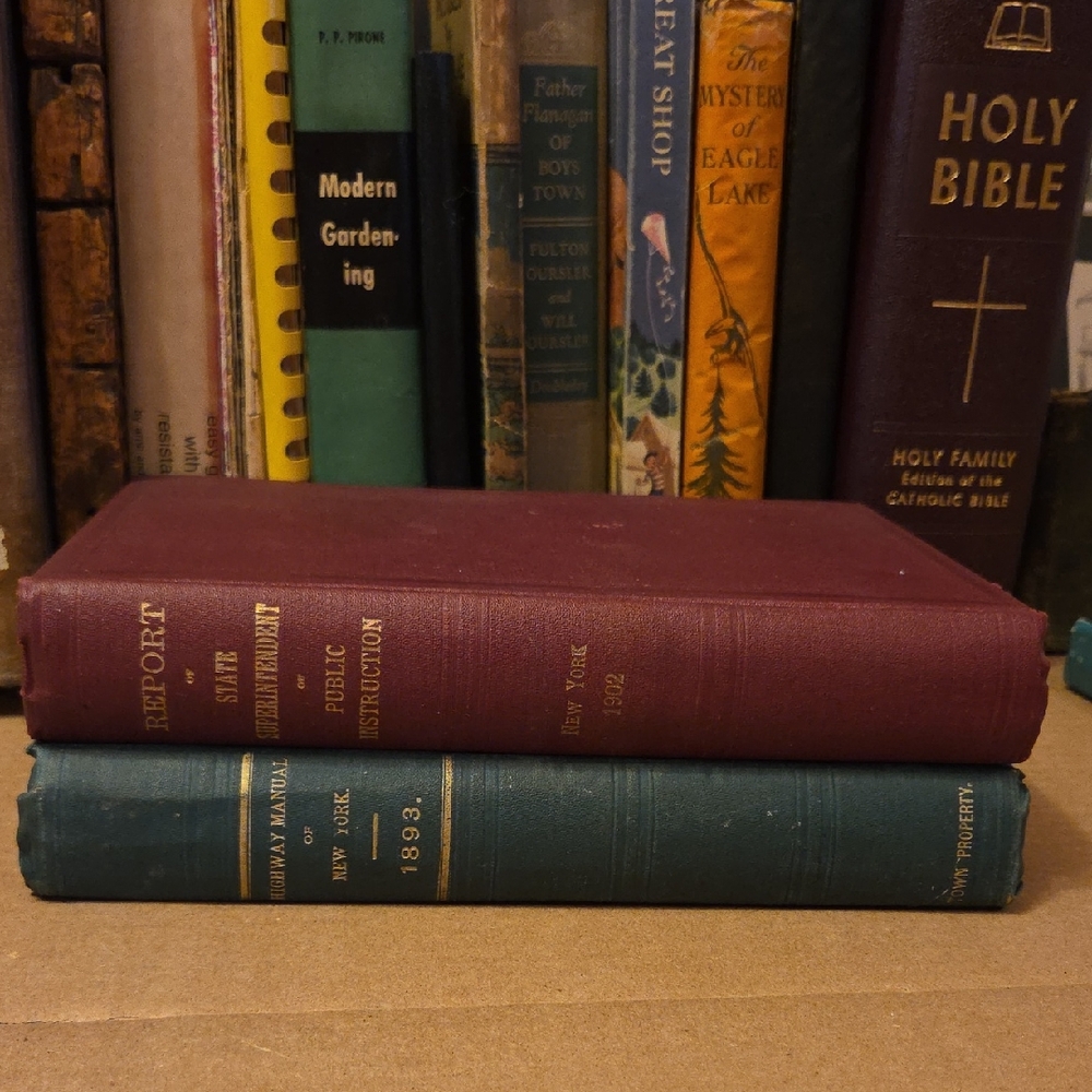 Vintage Books New York 1893 School Report 1902 Highway Manual
